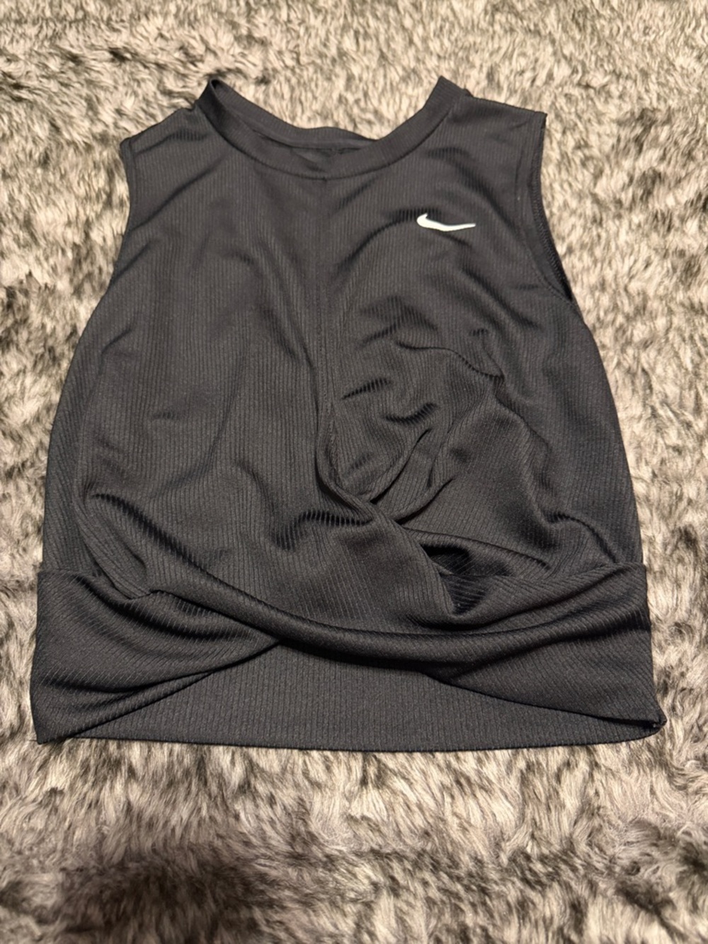 Nike Black Twist-Hem Athletic Tank Top